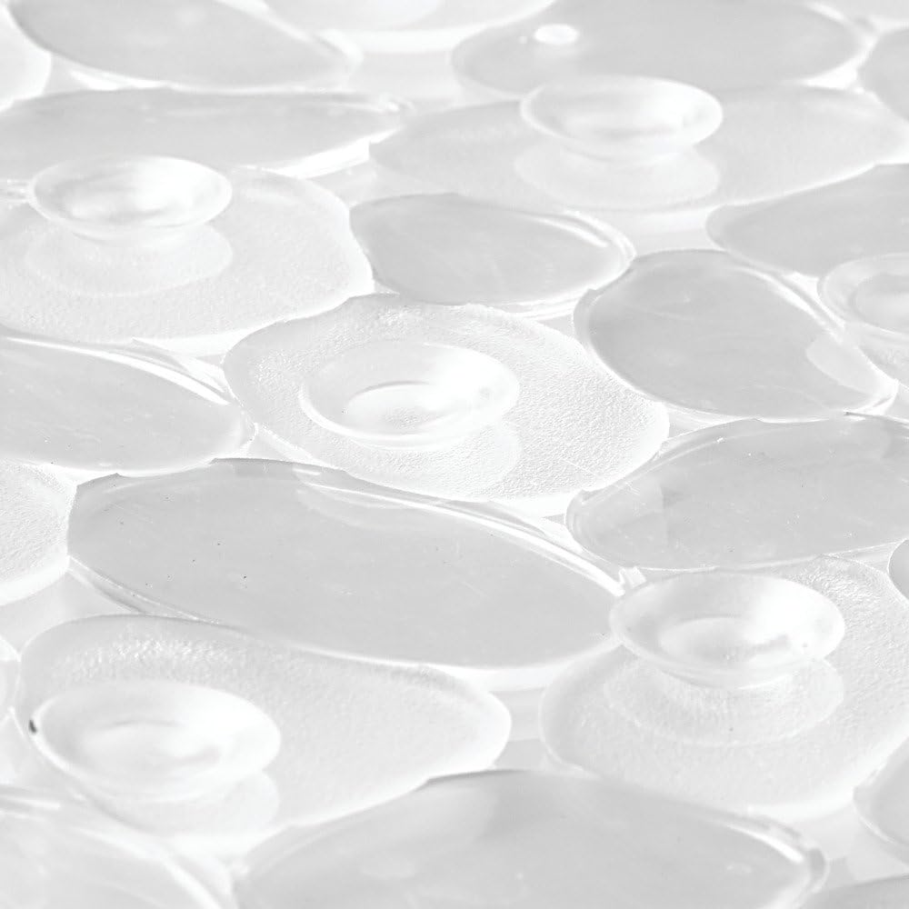 iDesign Pebblz Plastic Bath Mat, Clear, 22" x 22" image 4
