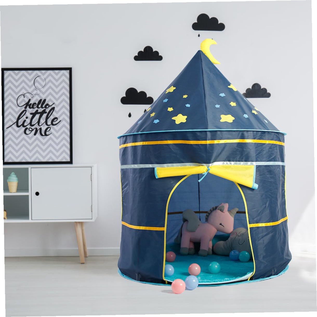 Casa de Campaña para Bebés y Niños Piscina de Bolas Divertida, Ligera Poliéster Estructura de Fibra de Vidrio Adecuado para Actividades al Aire Libre E Interiores
