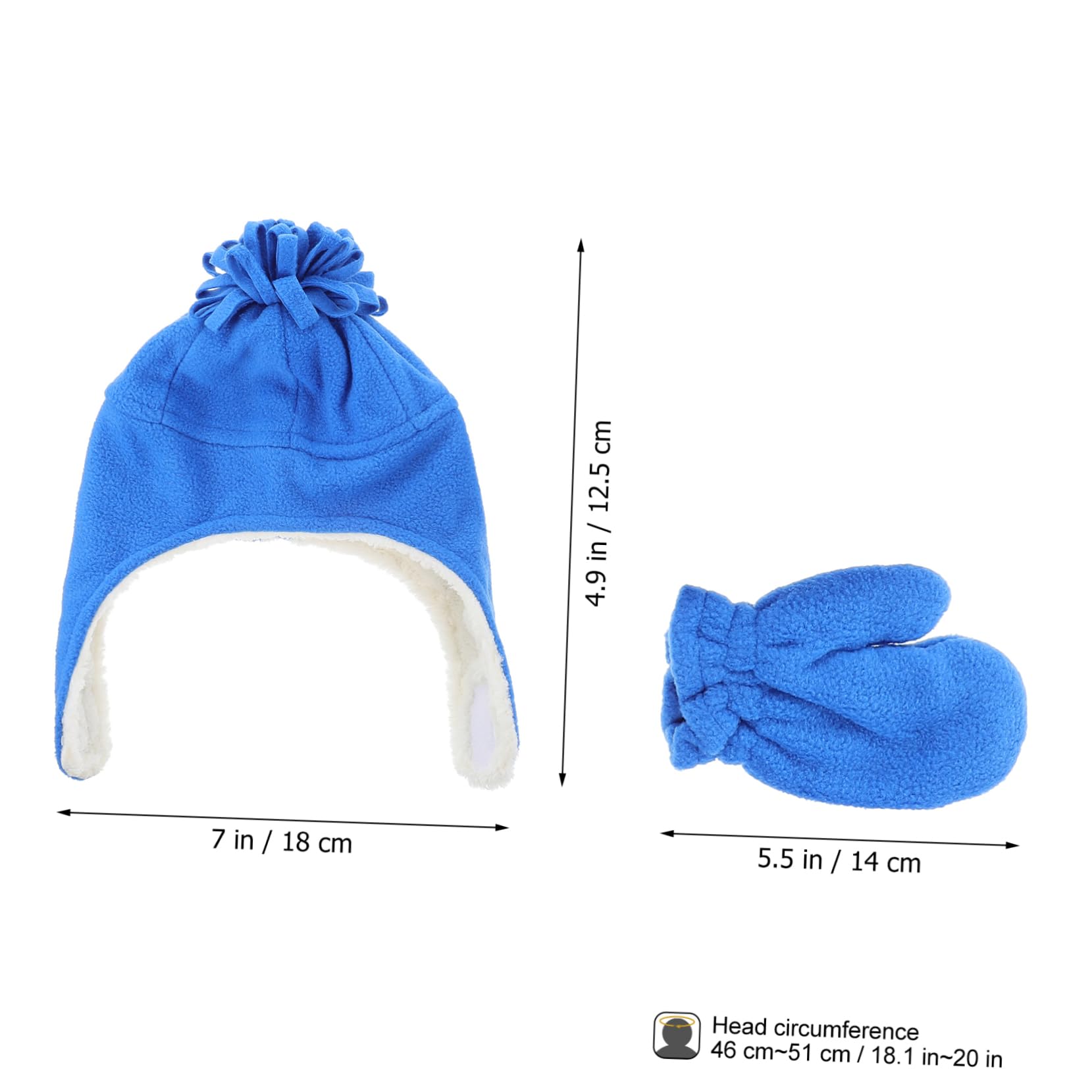 FOMIYES Winter Hat and Gloves Set for Boys and Girls Infant Trapper Hat Ear Flaps Newborn Warm Caps Snow Gloves 2-Piece Set