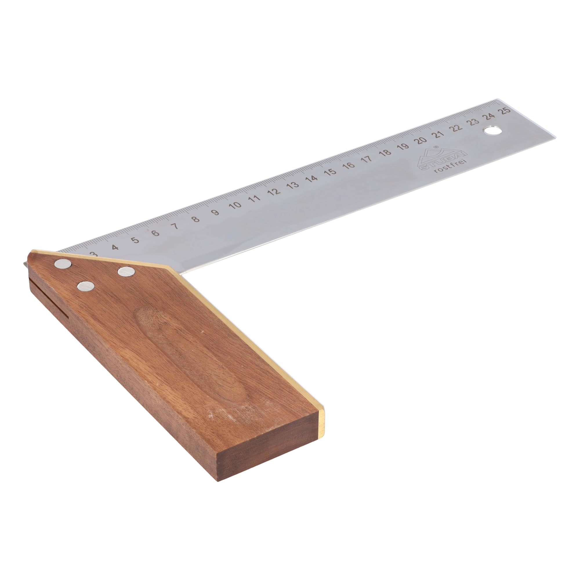Stubai 343002 - Escuadra de carpintero con inglete y marcador de medida (250 mm)