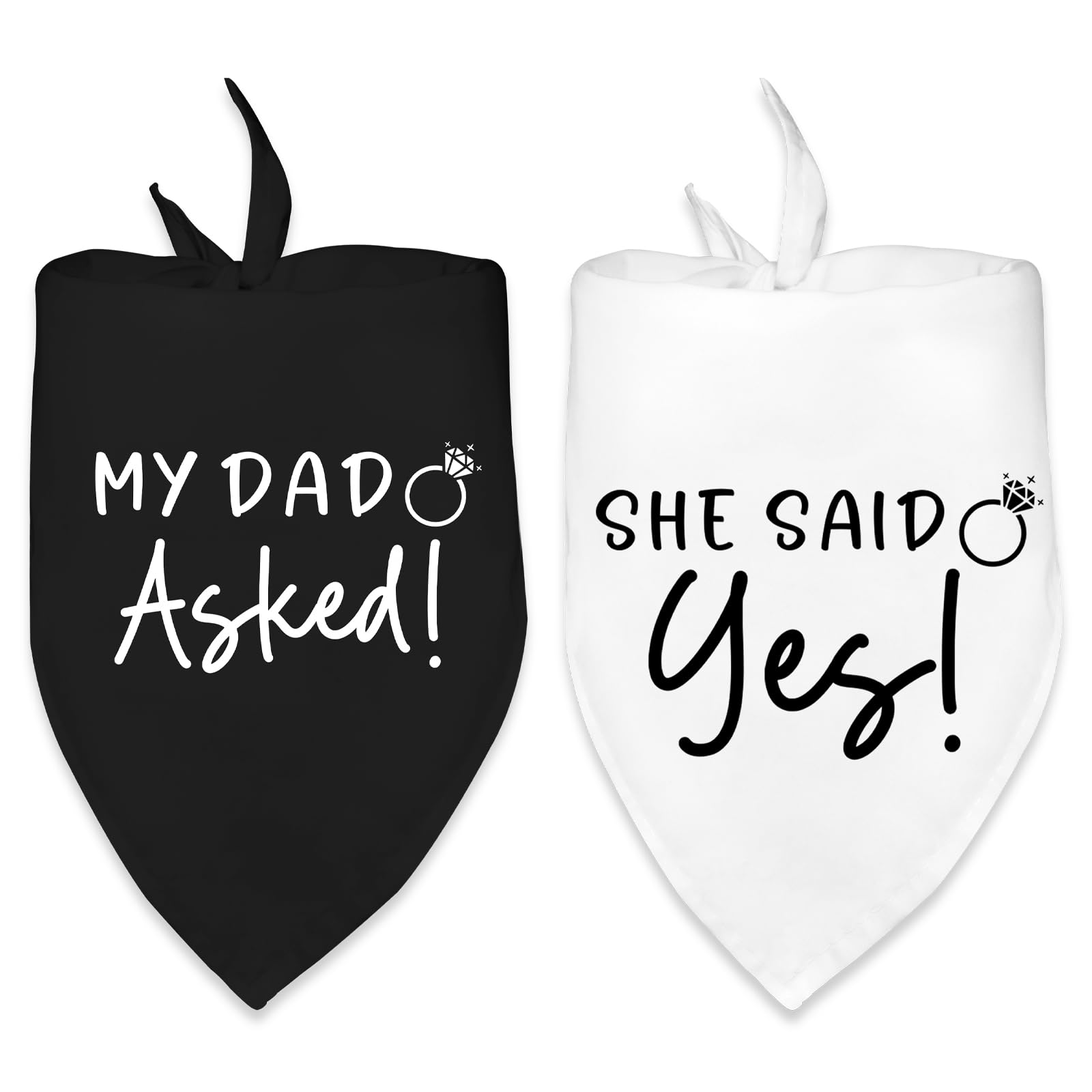 Dog Wedding Engagement Bandana Apparel & Accessories Pet Dog Scarf Photo Prop My DAD Asked! SHE Said Yes! Wedding Outfit Funny Engagement Party