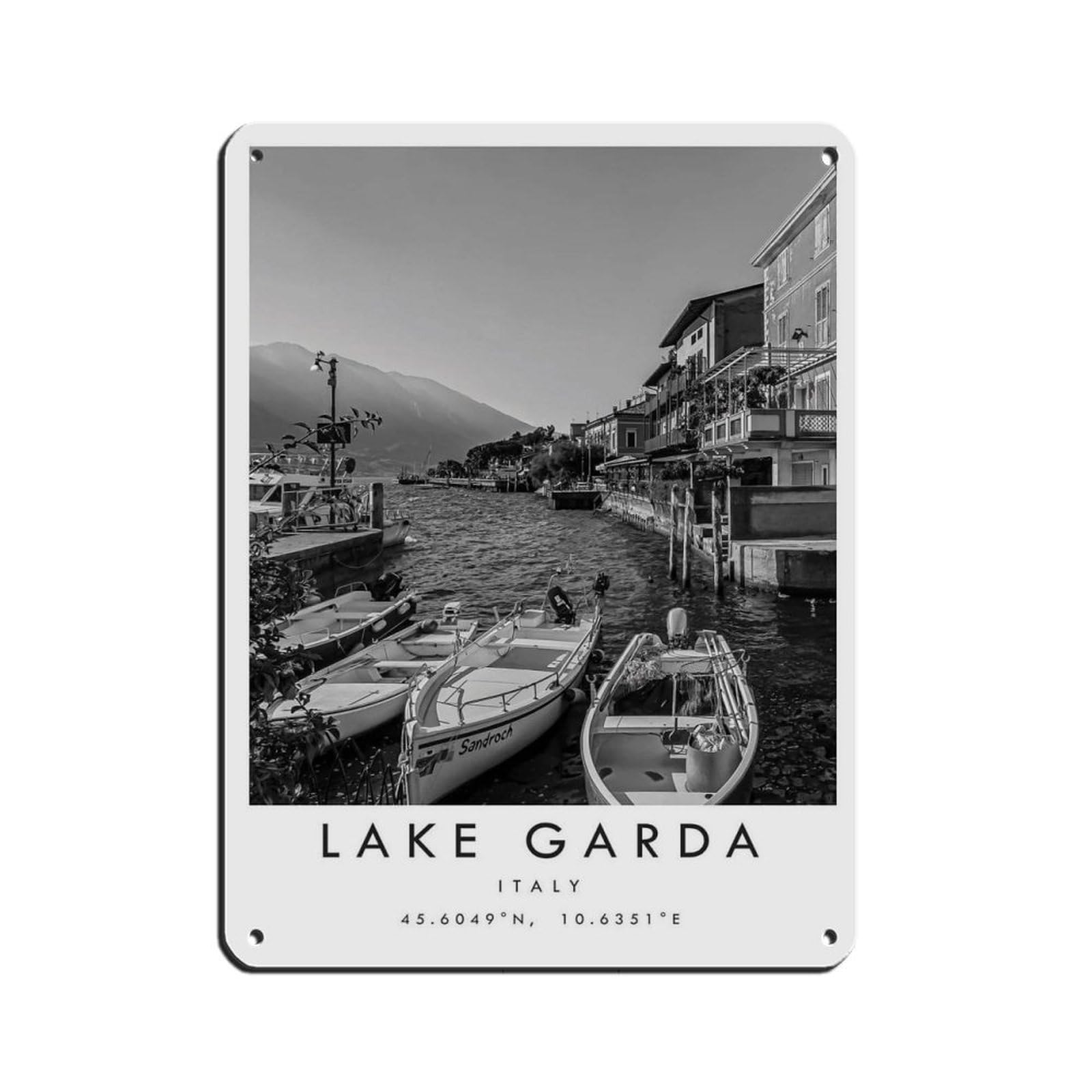 Lake Garda Travel, Italy Poster Poster (2) Tin Sign Vintage Metal Pub Club Cafe Bar Home Wall Art Decoration Poster Retro 12x16inch(30x40cm)