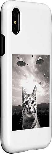 Miniatura 9 de iPhone 13 Pro Max Cat Selfie con ovnis Alien Extraterrestre UFO Believer cat Case