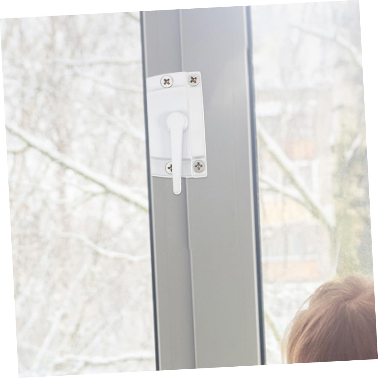 Lurrose 10 Ensembles Accessoires de verrouillage croissant serrures de fenêtre pour enfants serrures de fenêtre en vinyle de de remplacement Alliage de zinc blanche