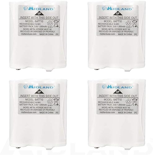 Midland AVP13 - Baterías recargables para radios T71, T75, T77, paquete de 4