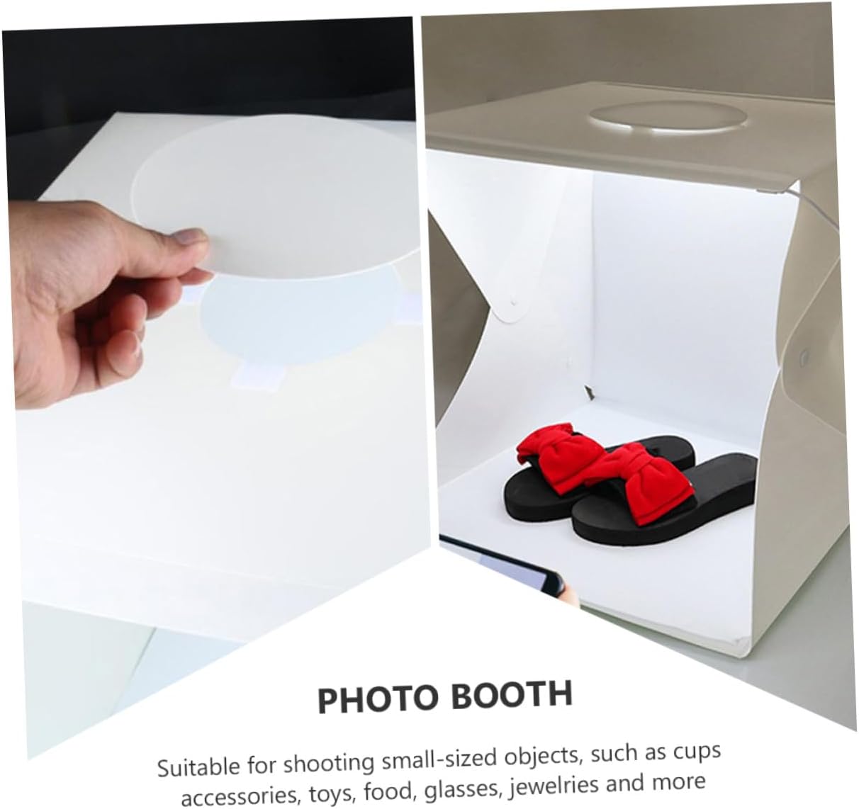 Mikikit Portable Foldable Light Box Photography Tent with LED Lights 30Cm Photo Studio Shooting Tent Kit with Black and White Backdrops for Product Photography