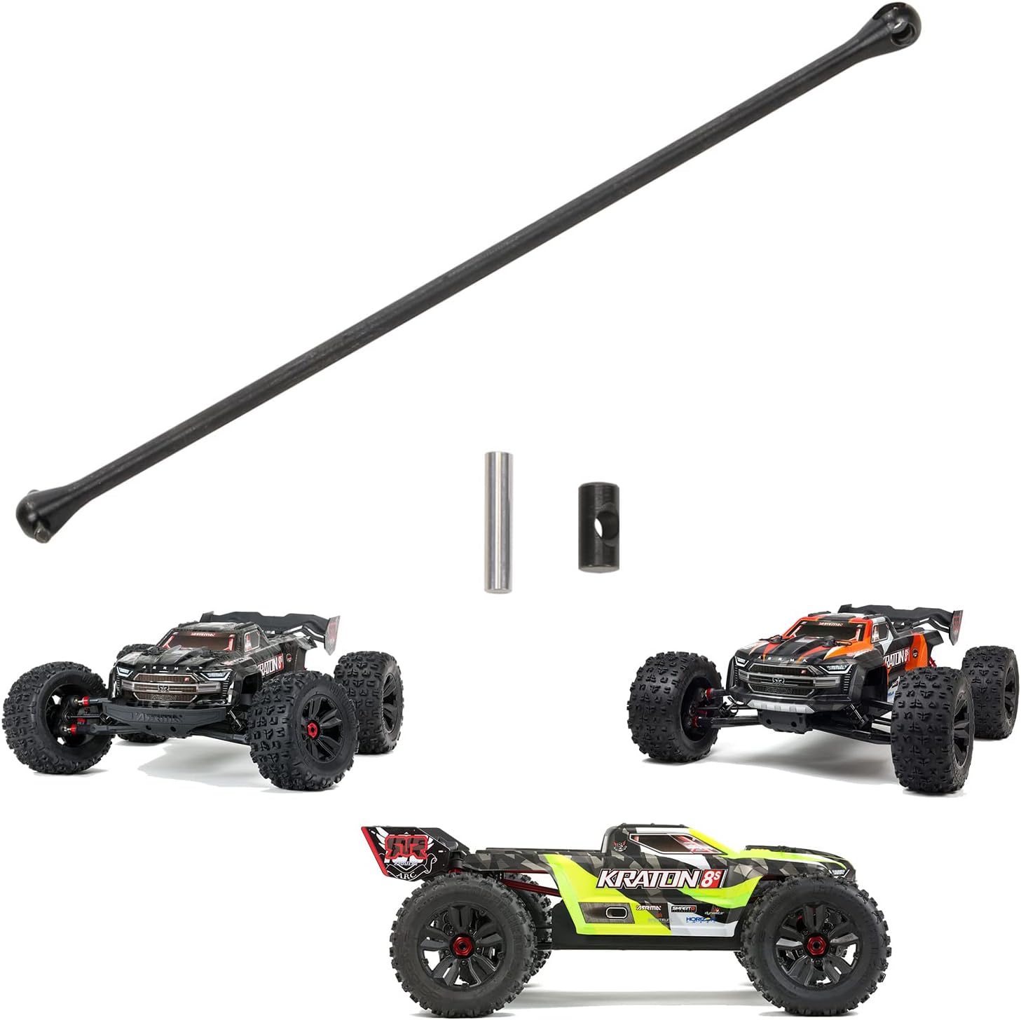 CVD Driveshaft 201mm for 1/5 ARRMA KRATON 8S 4X4 BLX RTR & EXB Roller Upgrades Parts, Dogbone Hop Ups for #ARA310924 Black