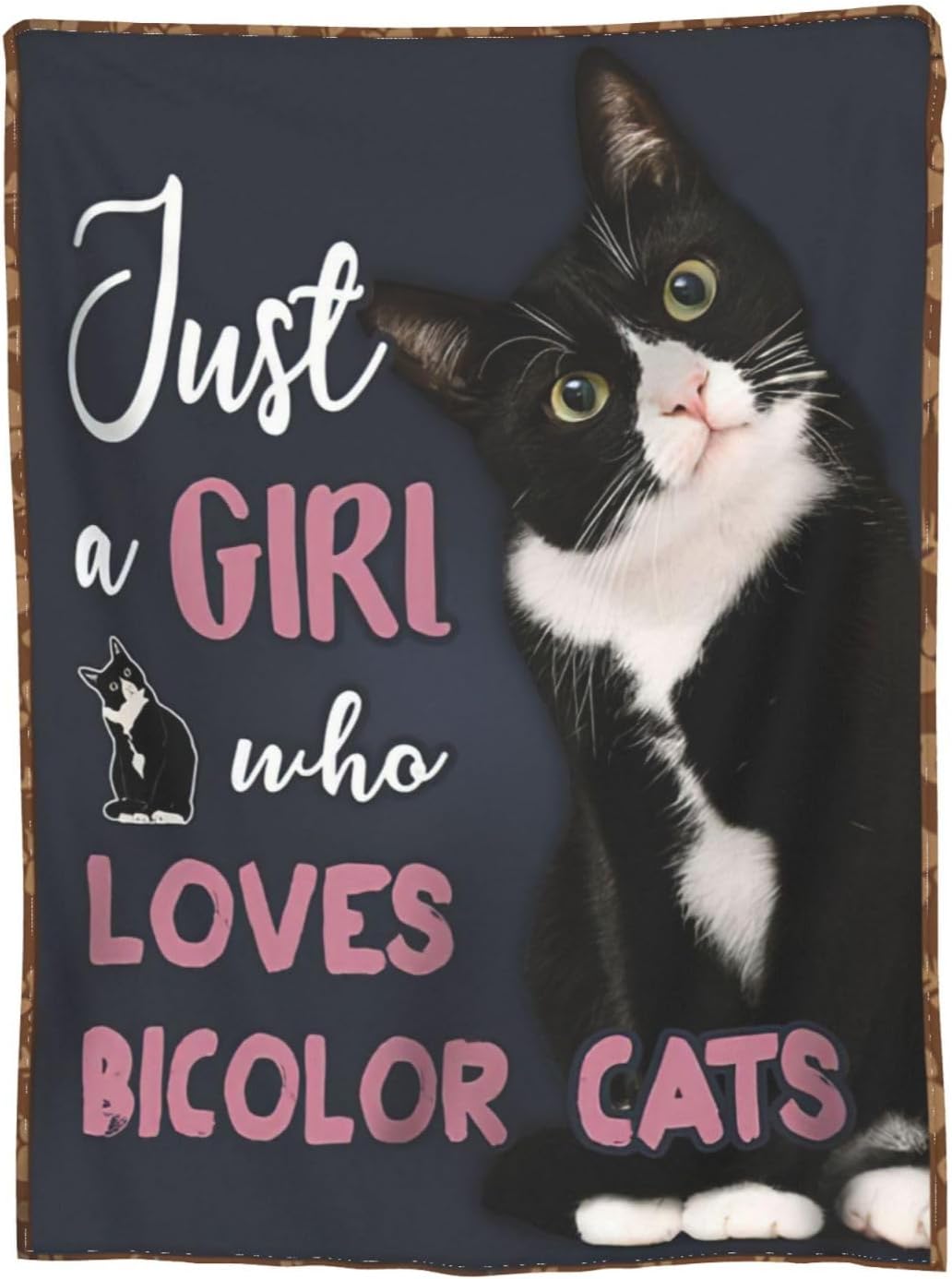 Bicolor Cat Blanket Cute Cat Animal Decor Throw Blanket Gifts for Girls Boys Super Warm Soft Plush Lightweight Fleece Flannel Blanket Winter Couch Sofa Bedding Blanket for Adults Women 80"X60"