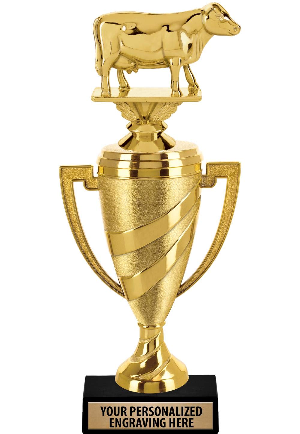 Crown Awards Dairy Cow Trophy, 14" Gold Cup Dairy Cow Trophies with Free Personalization