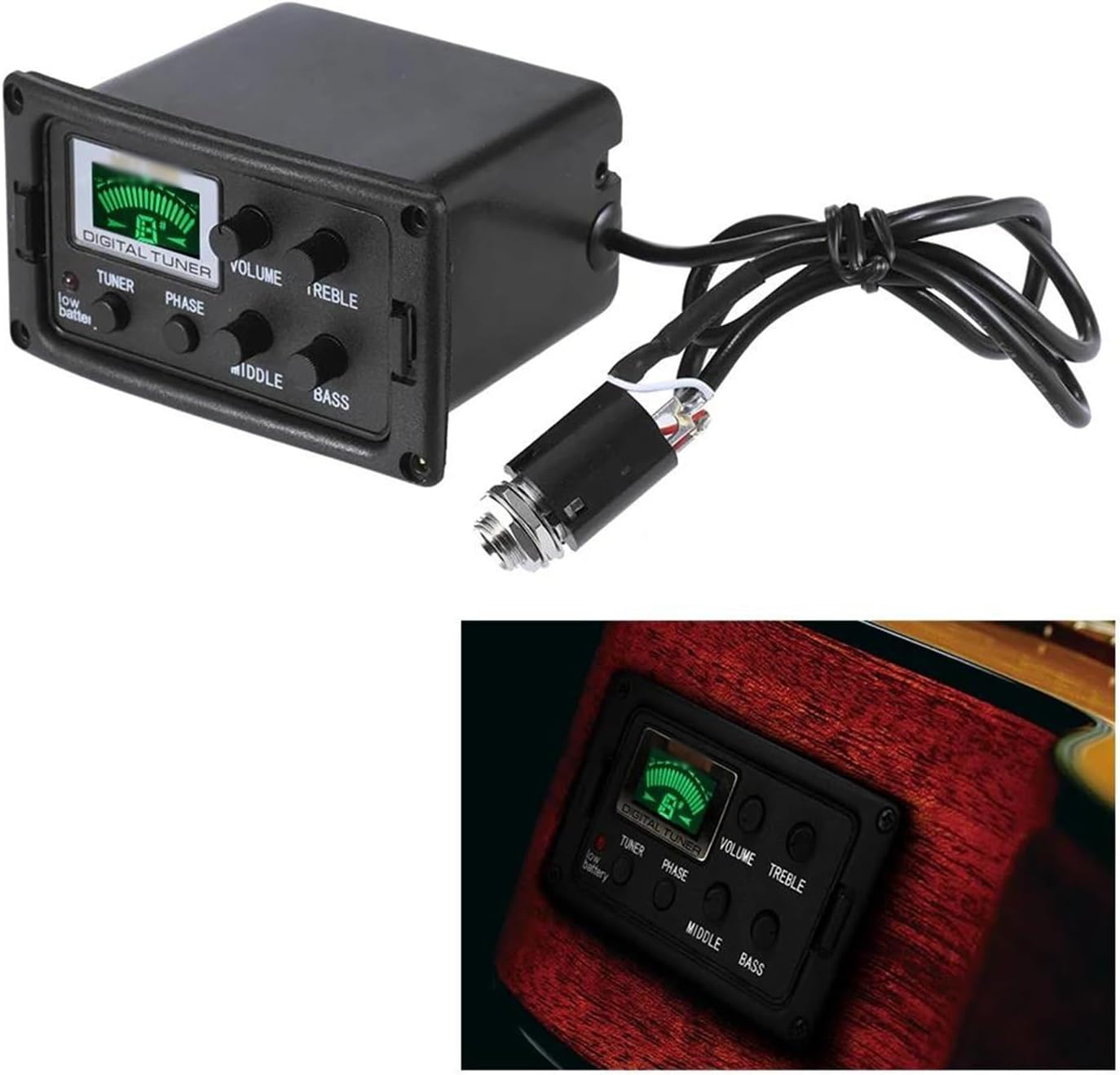 Acoustic Guitar Pickup 3 Band EQ Tone and Volume Amplifier Preamplifier