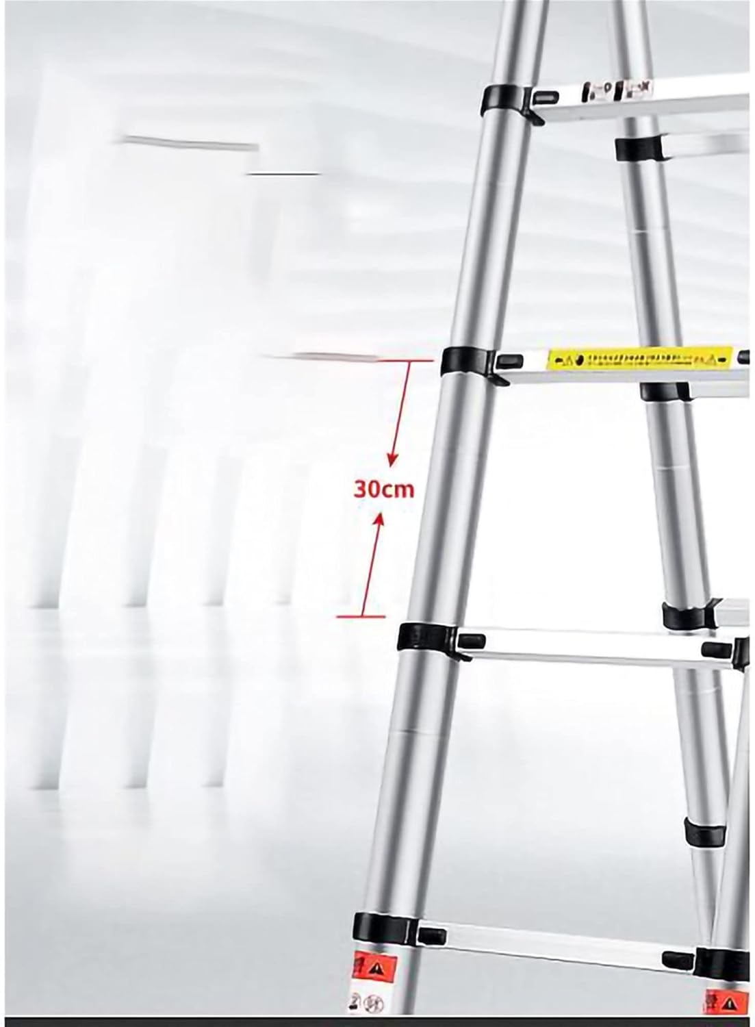 Telescoping Ladder, Aluminum Telescopic Extension Tall A Frame Ladder Multi Purpose Loft Ladder, 330 pound/150 kg Capacity, for House Building Maintenance (1.4+1.4m)