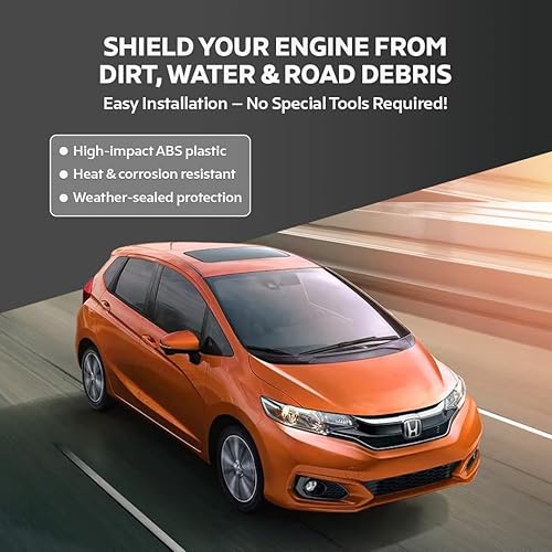 Miniatura 4 de FITRITE AUTO PARTS - Protector contra salpicaduras de motor para Honda Fit 2015-2020, bajo cubierta, delantero, modelos EX/EXG, HO1228148