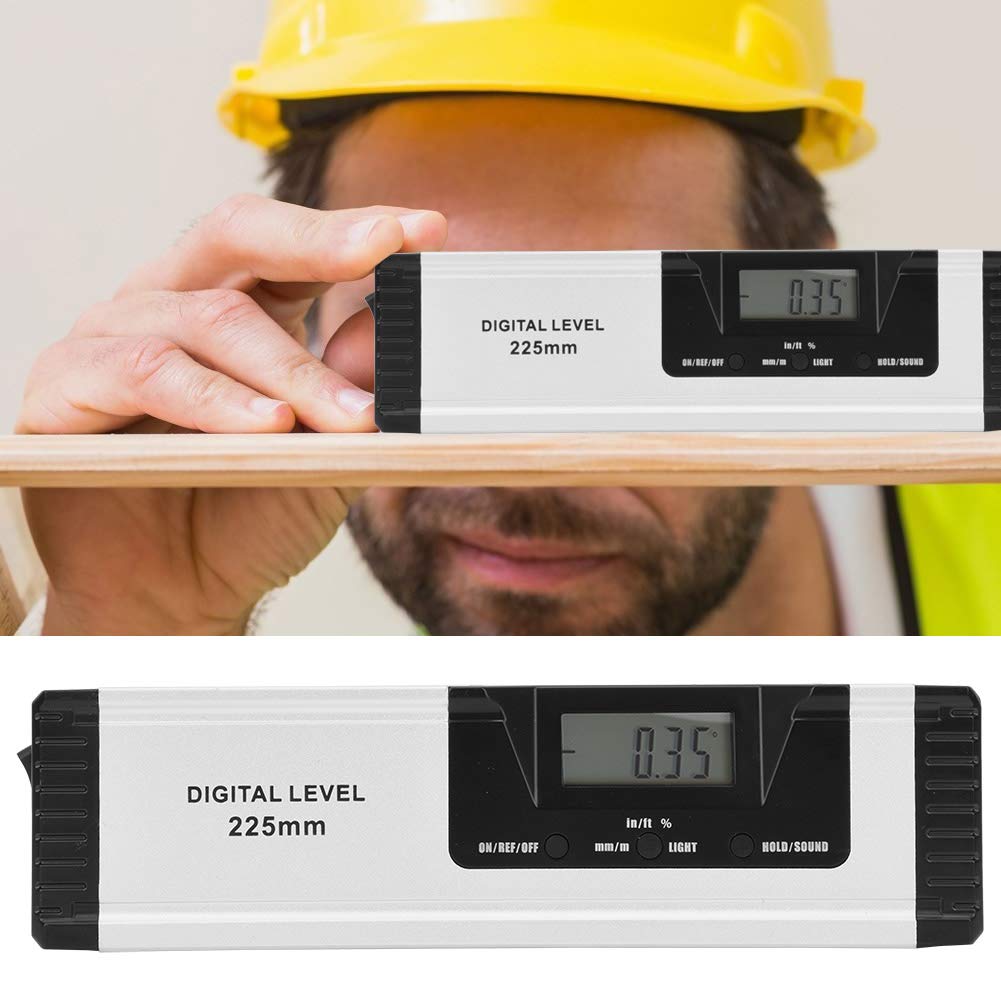 Tyenaza Nivel De Burbuja, Regla Horizontal De Aleación De Aluminio De Alta Precisión De Nivel Digital Portátil De 225 Mm con Magnetismo Sin Láser para Decoración del Hogar, Carpintería, Carpintería