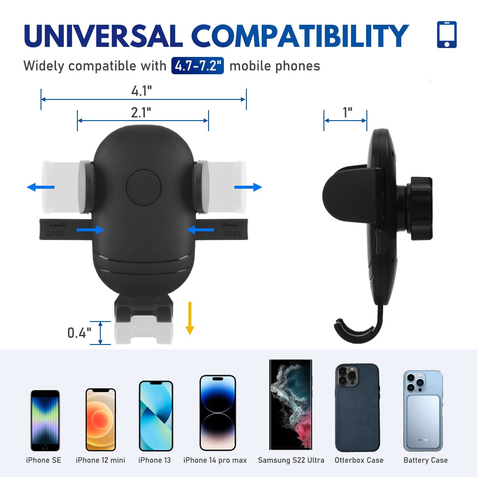 OPSOOPI Upgraded Phone Mount for 2018 2019 2020 2021 2022 2023 Jeep Wrangler JL JLU & Gladiator JT, 2020-2023 Gladiator JT Dash Tray Phone Holder Mount with Storage Box