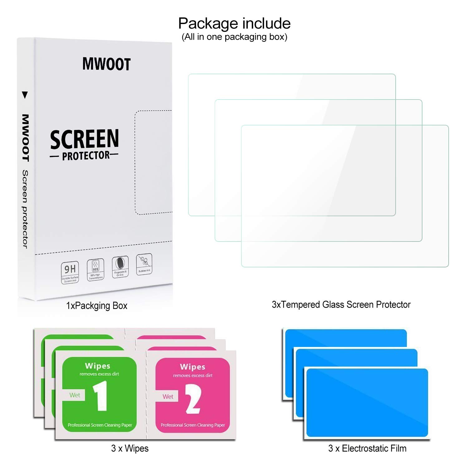 Mr.Shield Screen Protector voor Sony Alpha A6600 A6100 A6400 A6000 A5000 A6300 NEX-7 NEX-3N NEX-5 NEX-6L [NOT for a6500/a5100] [3 stuks] Gehard Glas Film Schermbeschermer, Krasbestendige