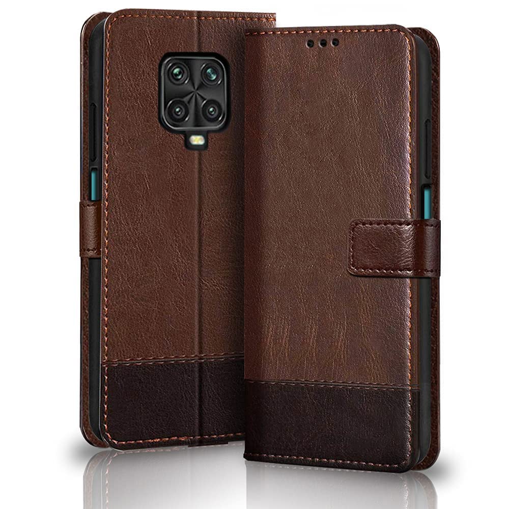TheGiftKart Flip Back Cover Case for Redmi Note 10 Lite/Note 9 Pro/Pro Max | Dual-Color Leather Finish Flip Back Cover for Redmi Note 10 Lite/Note 9 Pro/Pro Max/Poco M2 Pro (Brown & Coffee) (B09KNR7W6S) Amazon Price History, Amazon Price Tracker
