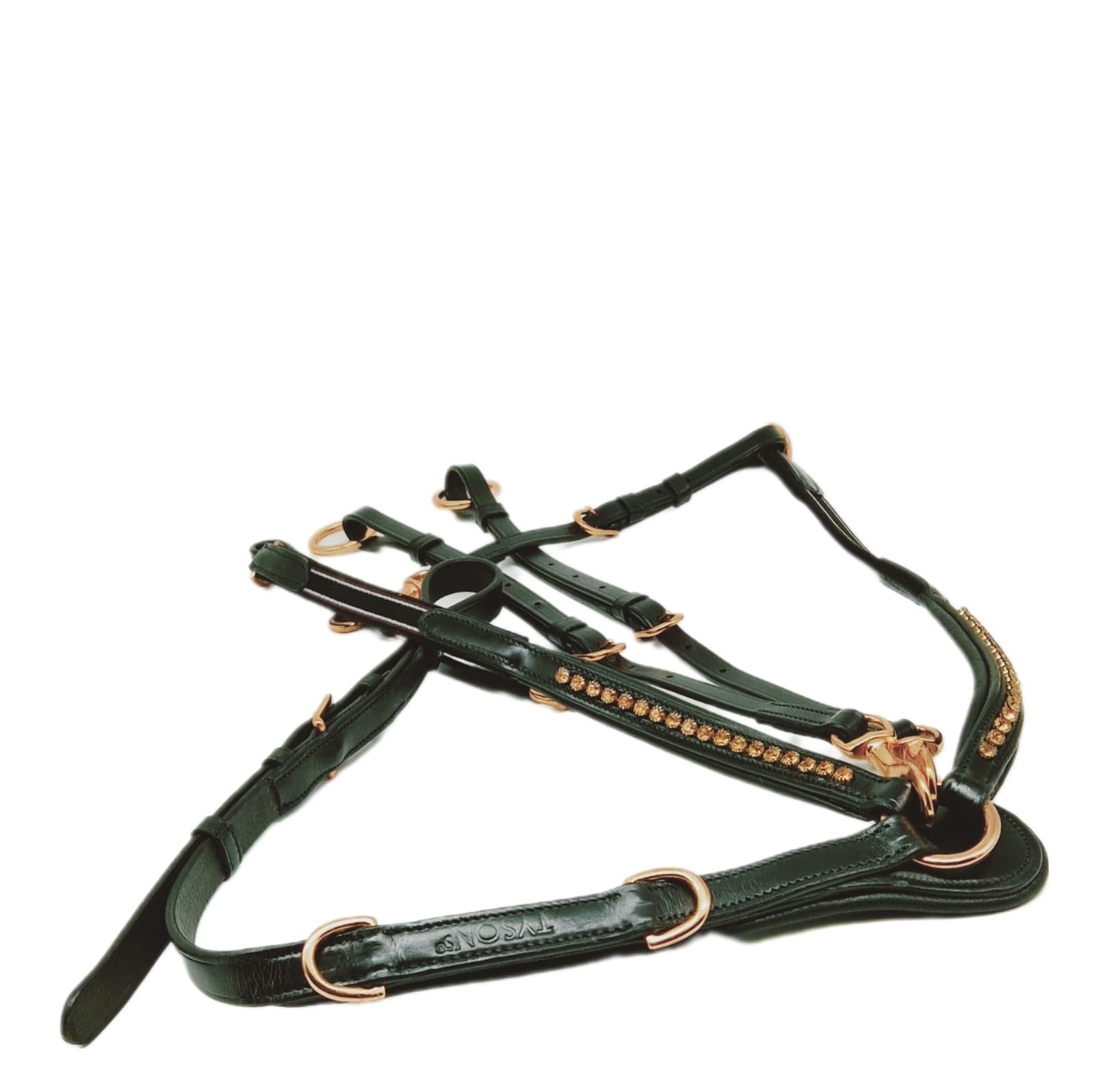 Tysons Breeches Vorderzeug Deister Schwarz Rosegold Roségold Super BUTTERWEICHES Leder VB WB X Full (Pony)