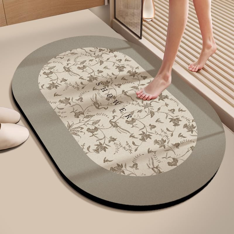 Tapis de salle de bain ultra absorbant en pierre de diatomite