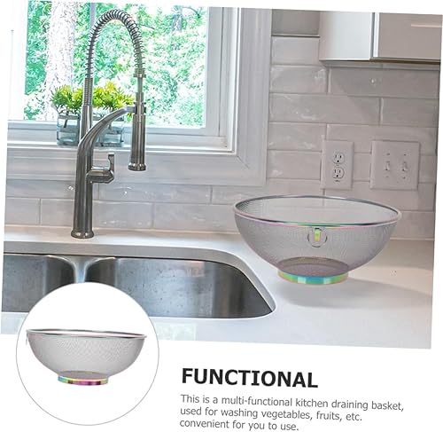 Miniatura 8 de Stainless Steel Rice Washing Bowl Fine Mesh Strainer Basket for Fruits Vegetables Grains Filtering Drainer for Cooking Kitchen Colander and Safe