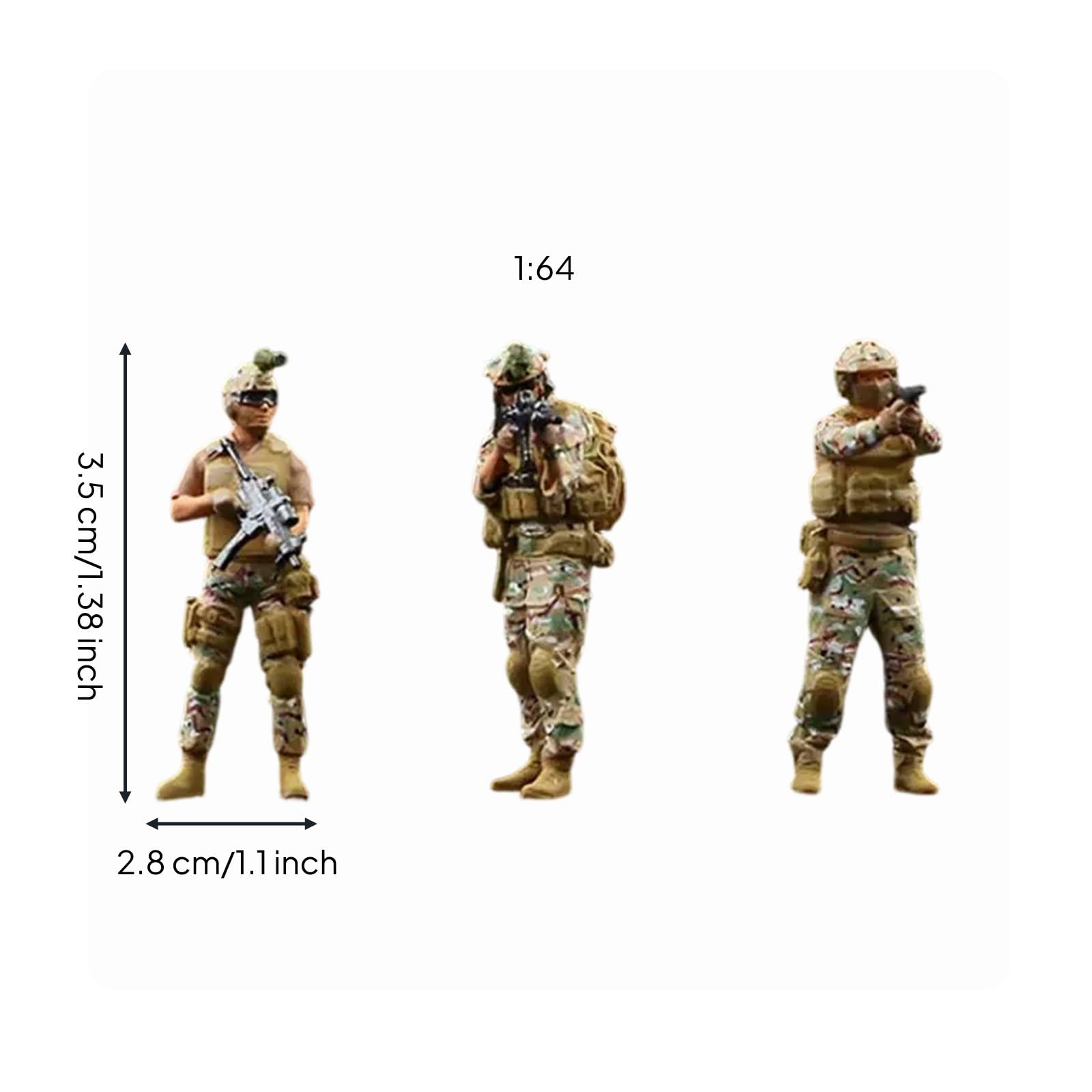 Figuras Militares de Resina Muy Detallado Militares Tácticos Miniatura Poses Realistas Militar Miniatura para Maqueta