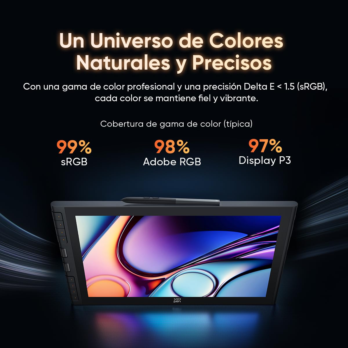 XPPen Artist 16 3rd Tableta Gráfica con Pantalla FHD, Tableta Dibujo Digital Profesional de 15.4 Pulgadas con X4 Lápiz de 16K Niveles y 2 Diales y Soprte Plegable