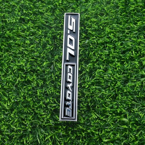 Image of 2 Pcs 5.0L Coyote Emblems 3D Badge V8 Decal Engine Trunk Sticker Nameplate Letter Fit for Mustang & 150 (Black)
