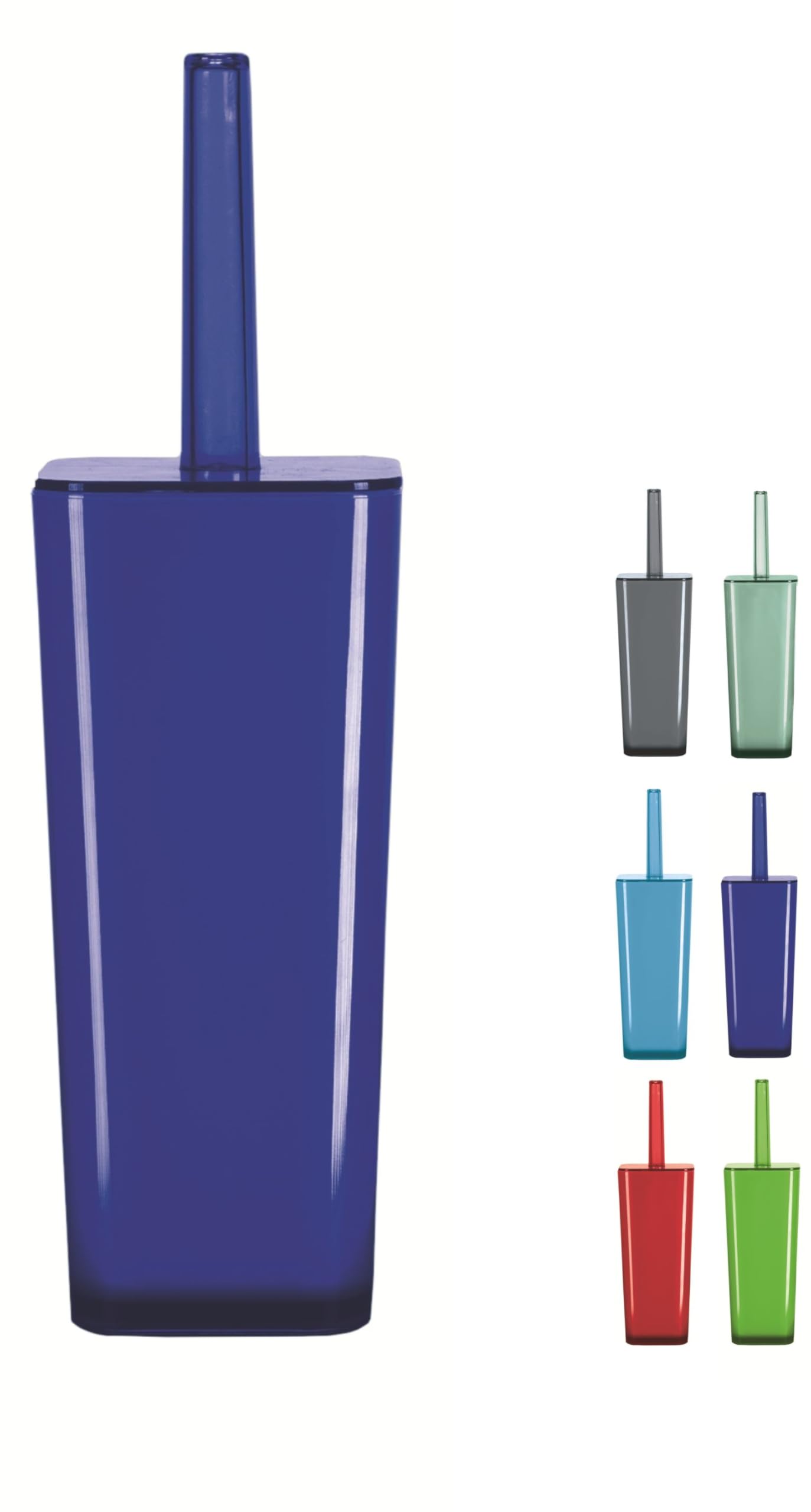 Kw Blue "Easy" Enlcosed Plastic Toilet Brush And Holder (Blue)