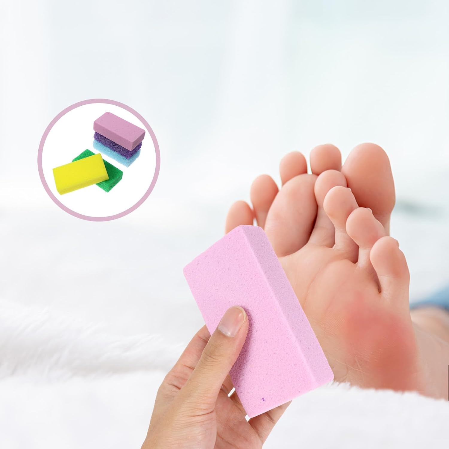 10pcs Mixed Color Pumice Stone Foot Scrubber Set Dead Skin Remover Hard Skin Foot Care Tools for Pedicure and Random Color