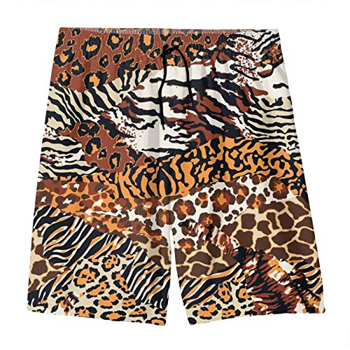 SARA NELL Men's Swim Trunks Wild Animal Skins Cheetah Leopard Tiger Zebra Surfing Beach Board Shorts Swimwear3