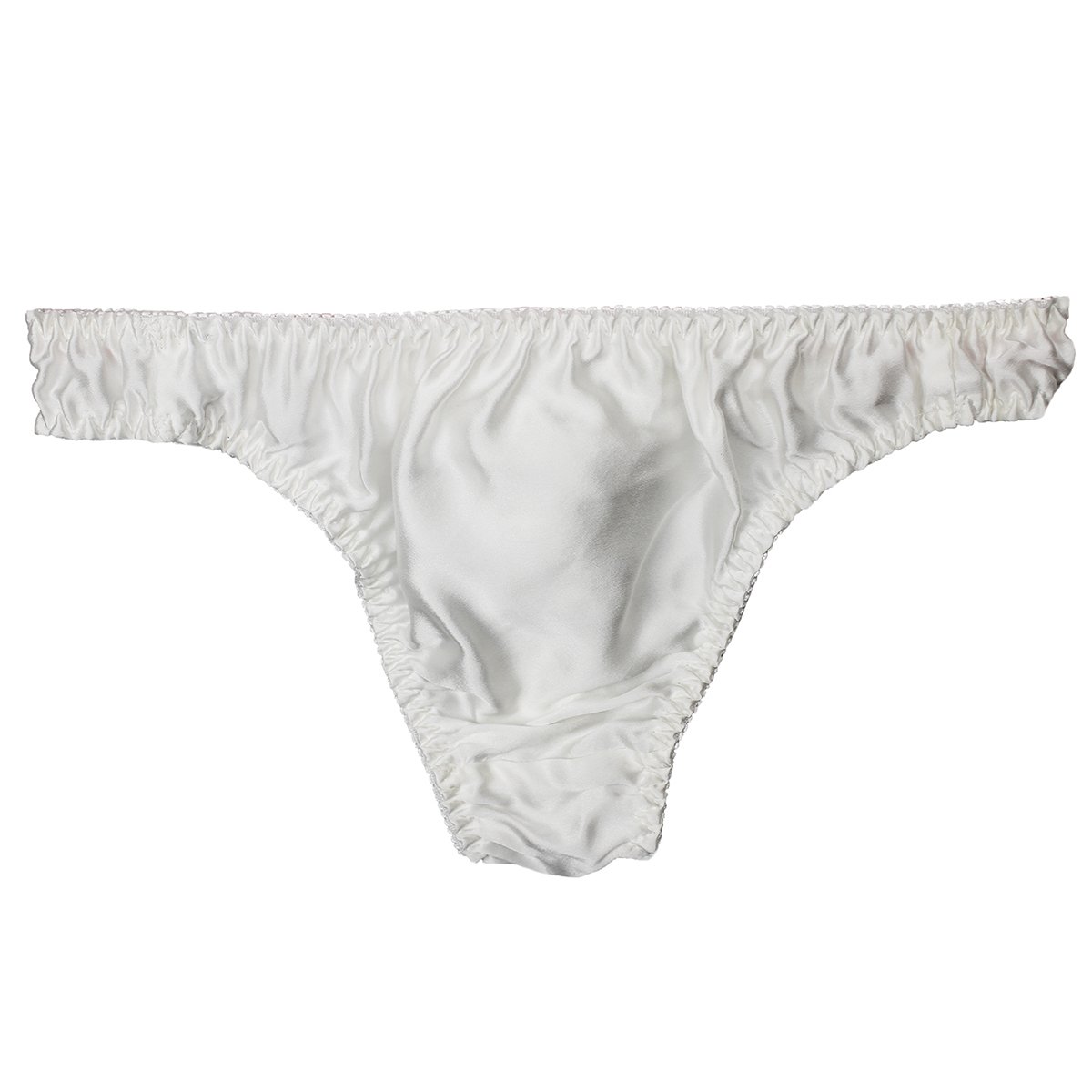 Mens 100% Silk Sexy Breathable Briefs Soft Underwear Thong Panties Stretch Waistband