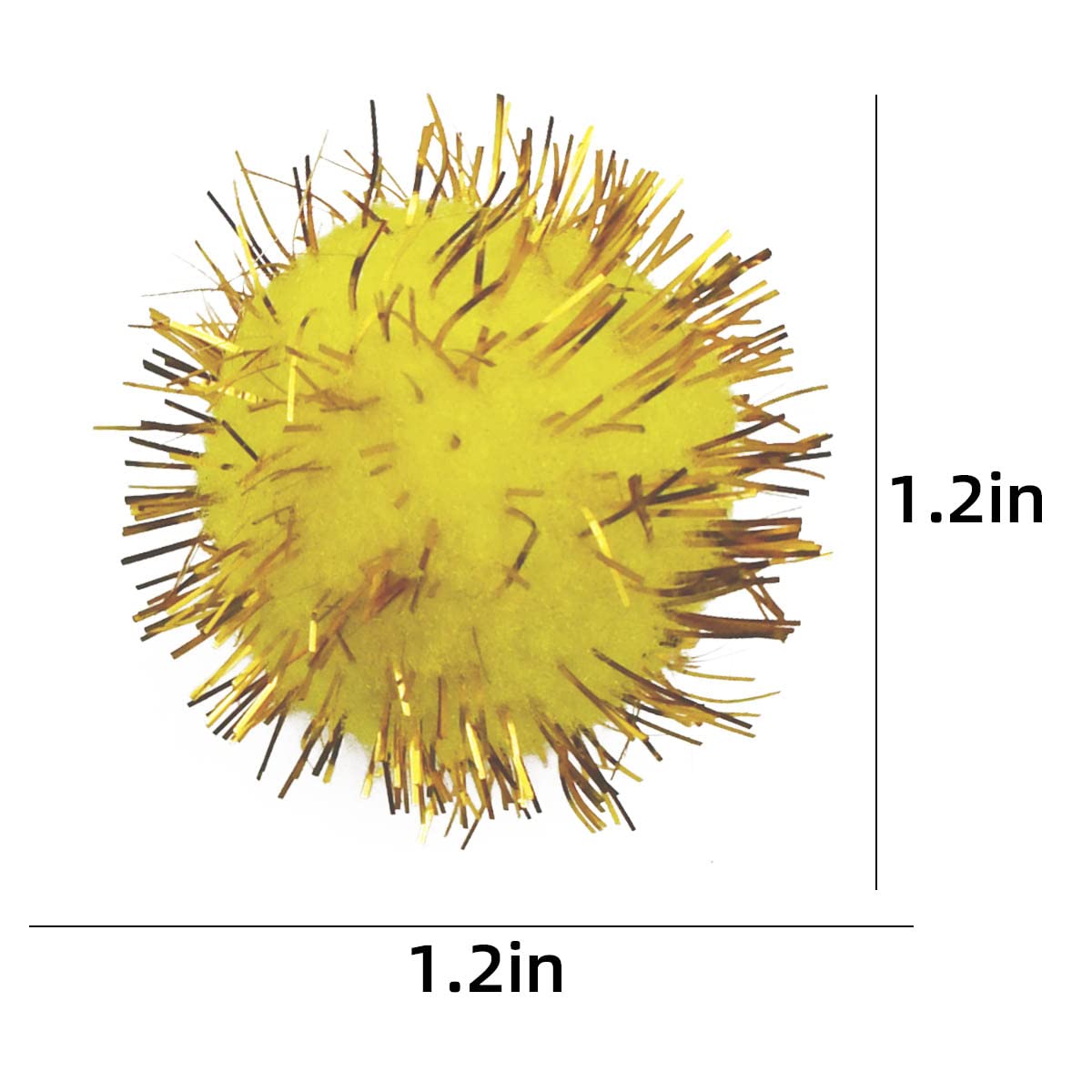 Cobee Grote Kat Sprankelende Bal Speelgoed - 12 Stuks 5 cm Pompons, Harige Interactieve Speelballen voor Binnen Kitten