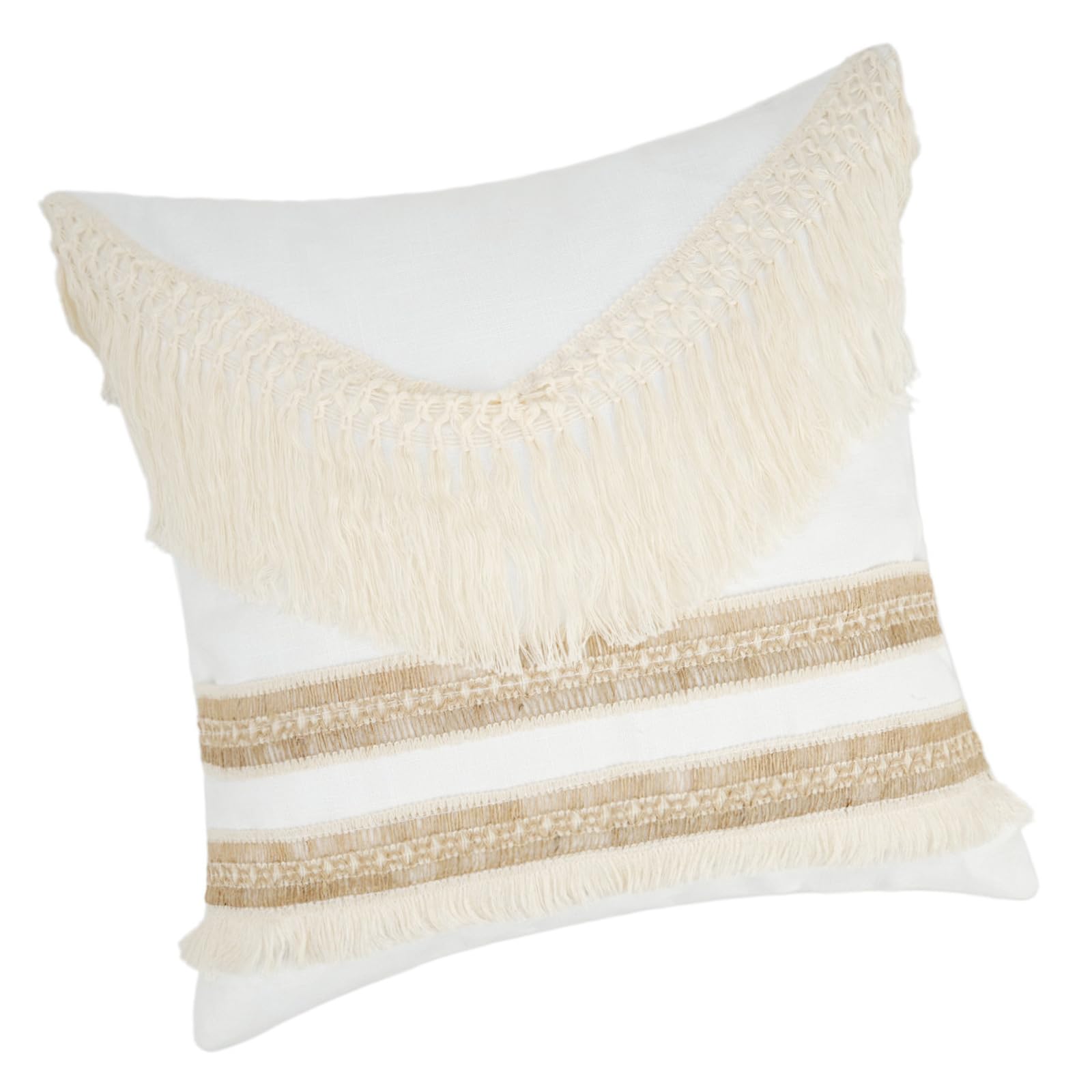 Woedpez Pillow Covers 45x45cm with Tufted Textured Designing Case and Tassels for Home Decoration Tasseled