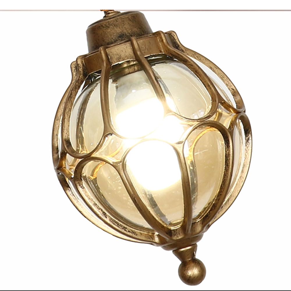 XANAYXWJ Lampadario da Giardino Europeo, Lampada da soffitto Impermeabile per Esterni, Luce a Traliccio D'uva per corridoio Balcone, Padiglione per Villa in Stile Industriale in Metallo sferico