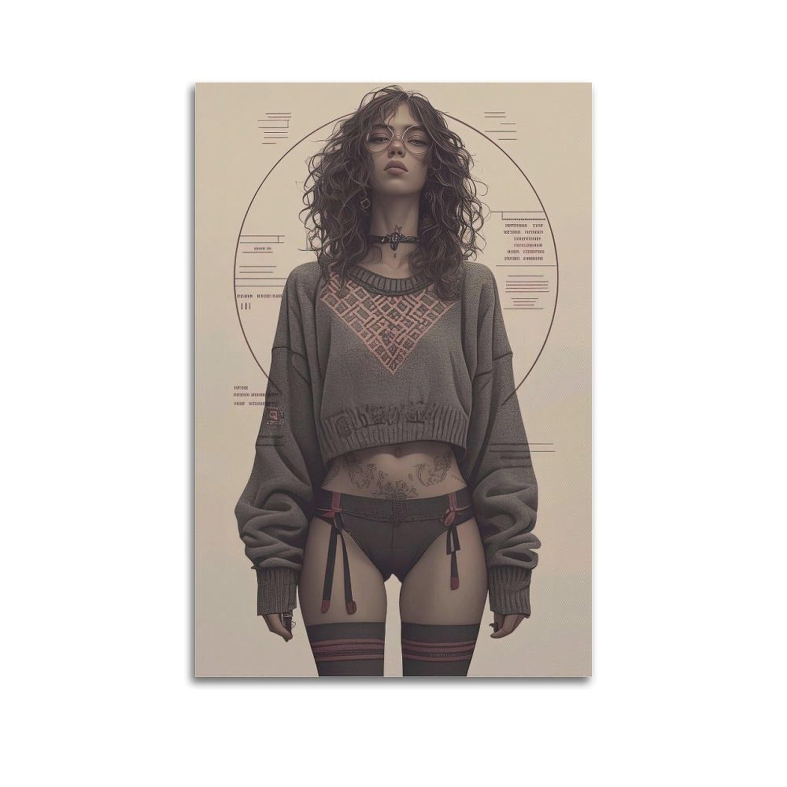 ESTE Beautiful Sexy Anime Future Girl Artwork Poster Decorative Painting Canvas Modern Art Picture 24x36inch(60x90cm)