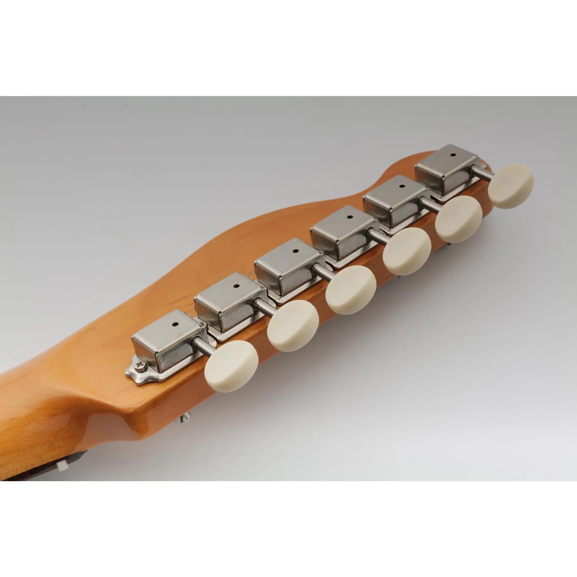 Miłośnicy muzyki Kołki Do Strojenia Gitary Vintage 6 Tunerów Gitarowych In-Line Głowice Maszyn Kołki Do Strojenia Zestaw Kluczy Akcesoria Instrumentów Muzycznych(Off White)