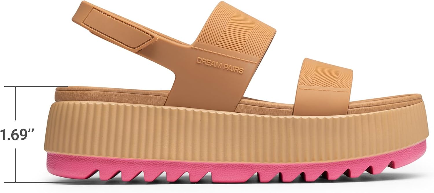 DREAM PAIRS Women's Platform Water Sandals Adjustable Lightweight Waterproof Summer Beach Wedge Chunky Sandals - Image 8