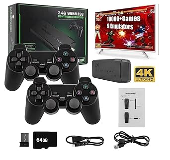 NextTech UHD 4K Video Game Console with Retro Built-in Games | Portable Handheld Gaming System for Kids and Adults (Play HDMI TV Gaming)