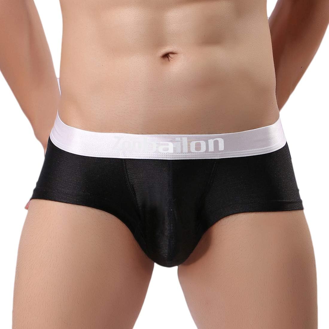 Men's Sexy Underwear Bulge Pouch Ice Silk Underpants Low Rise Trunks Short Leg Boxer Briefs
