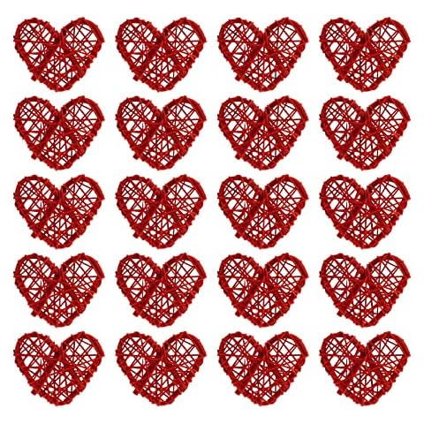 Liobelon 20 Valentine's Day Heart Rattan Balls Cover