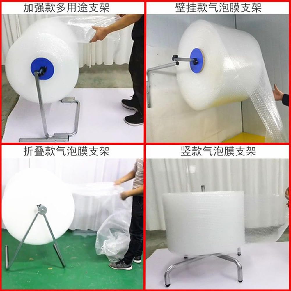 Dispenser per rotolo di schiuma a bolle, supporto per imbottitura a parete, in acciaio zincato ispessito per imballaggio, trasloco, protezione per spedizioni, logistica di magazzini, facile da