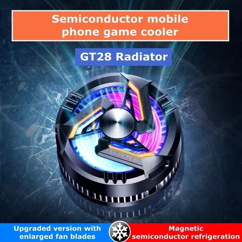 Image of BKN Fast Ultra Cooling Mobile AC Fan Magnetic Radiator | Mobile Cooler USB Powered Fan Cooling Radiator Game Cooler -3 degree for Mobile Phone Gaming, Live Streaming (GT28 fan)