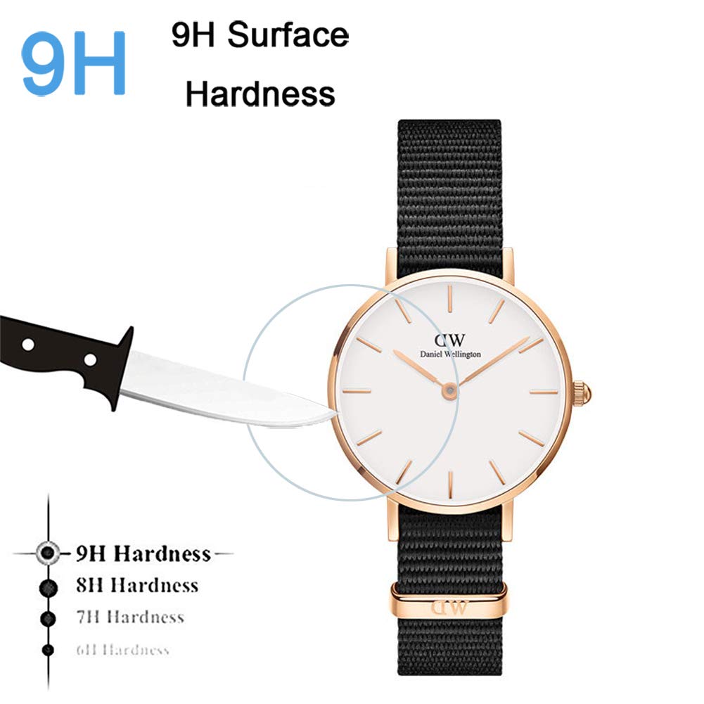 Youniker 3 Pellicole In Vetro Temperato Per Orologio Daniel Wellington 0106DW - 9H, 0,3mm, Antigraffio, Oleorepellente, Facili Da Installare