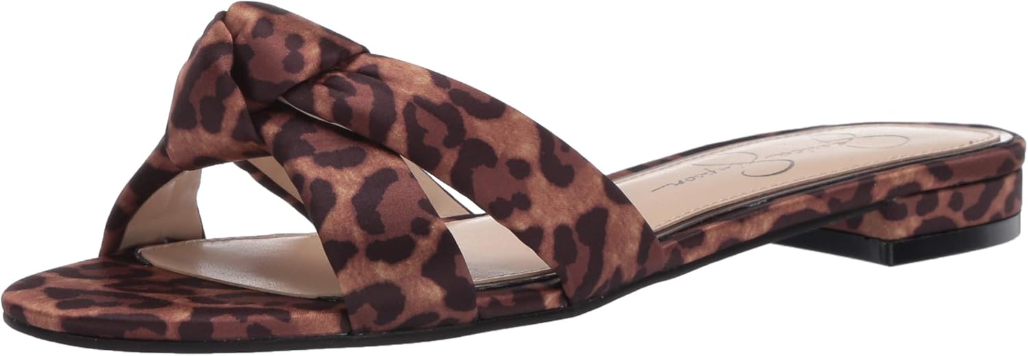Jessica Simpson womens Alisen Flat Sandal,Natural Leopard,7.5