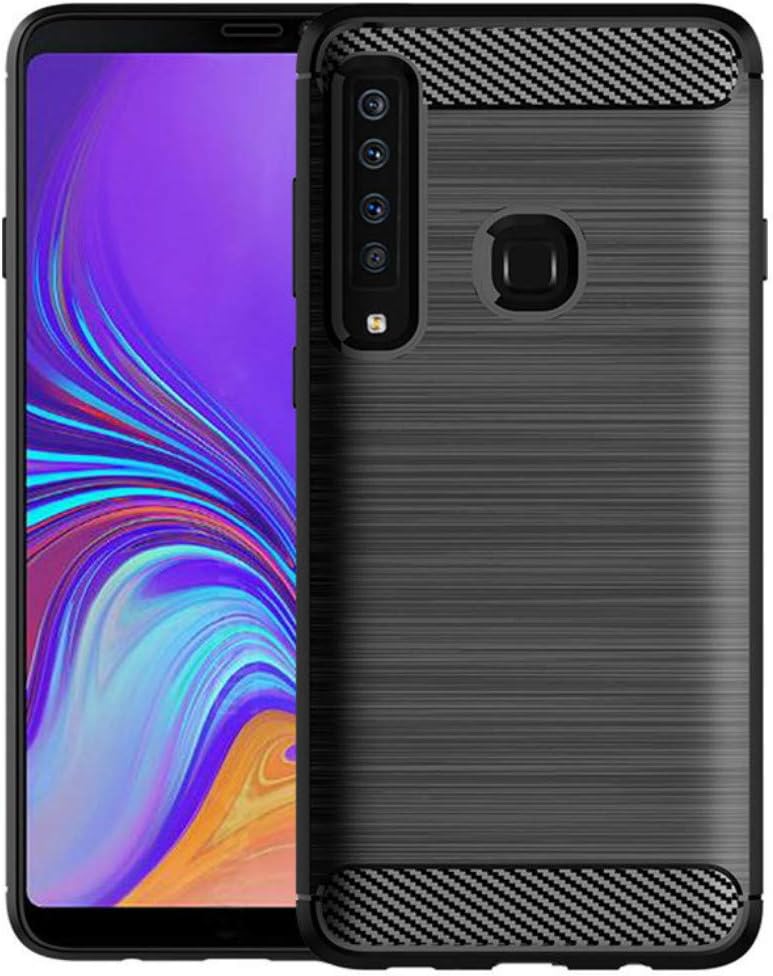 Galaxy A9 2018 Case, Galaxy A9 Star Pro Case, Rnicy Slim Shock Absorption Rubber Soft TPU Flexible Brushed Texture Protective Cover Case for Samsung Galaxy A9s 2018 (Black)