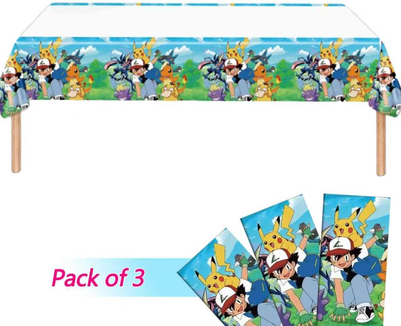 Anime Table Cloths - 3 Japanese Anime Table Cover Disposable Plastic Waterproof Tablecloths Yellow Cartoon Party Supplies for Boys Girls Fans Concert Birthday Party