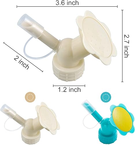 Miniatura 4 de Andiker Cabezales de flores, regadera 2 en 1, herramientas de riego para botellas de plástico, herramienta de riego de doble cabezal para cultivo de