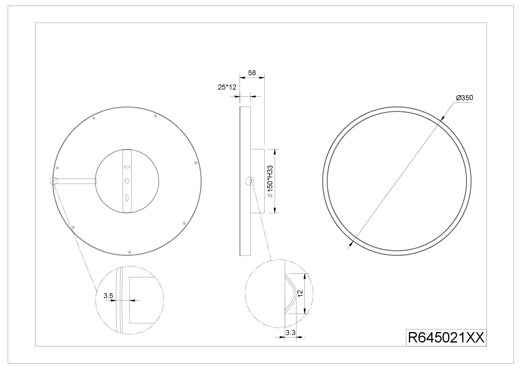 Lindby LED plafondlamp Kunis, zwart, kunststof, 46 cm