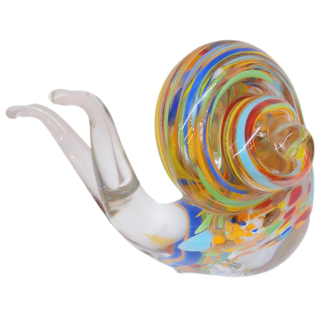 Figurine escargot en verre soufflé artisanal | Objet déco unique multicolore haut de gamme