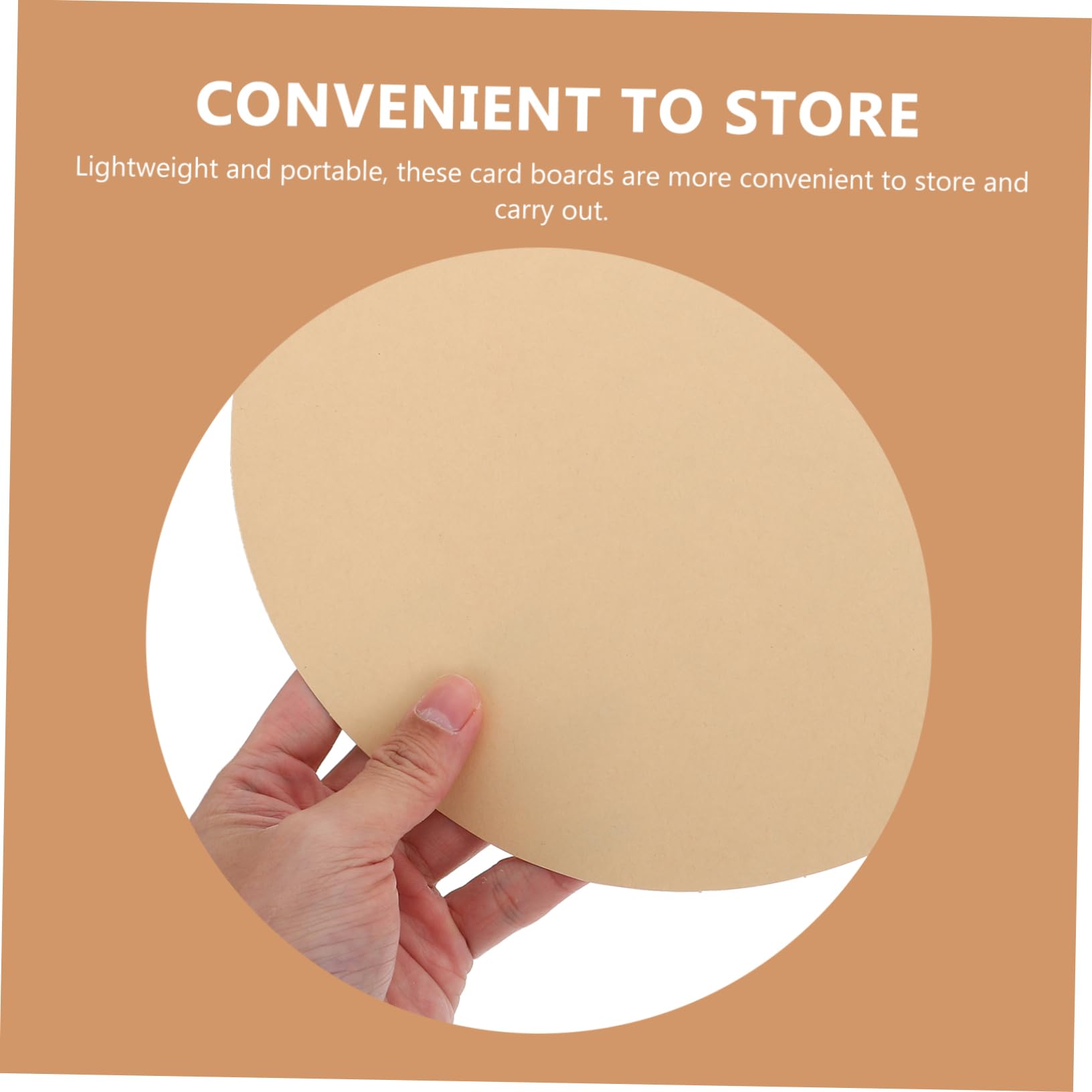 Hemobllo 50 Pezzi Carta per Pittura Rotonda in Carta Kraft Portatile senza Bave per Progetti Artistici e Fai-da-te