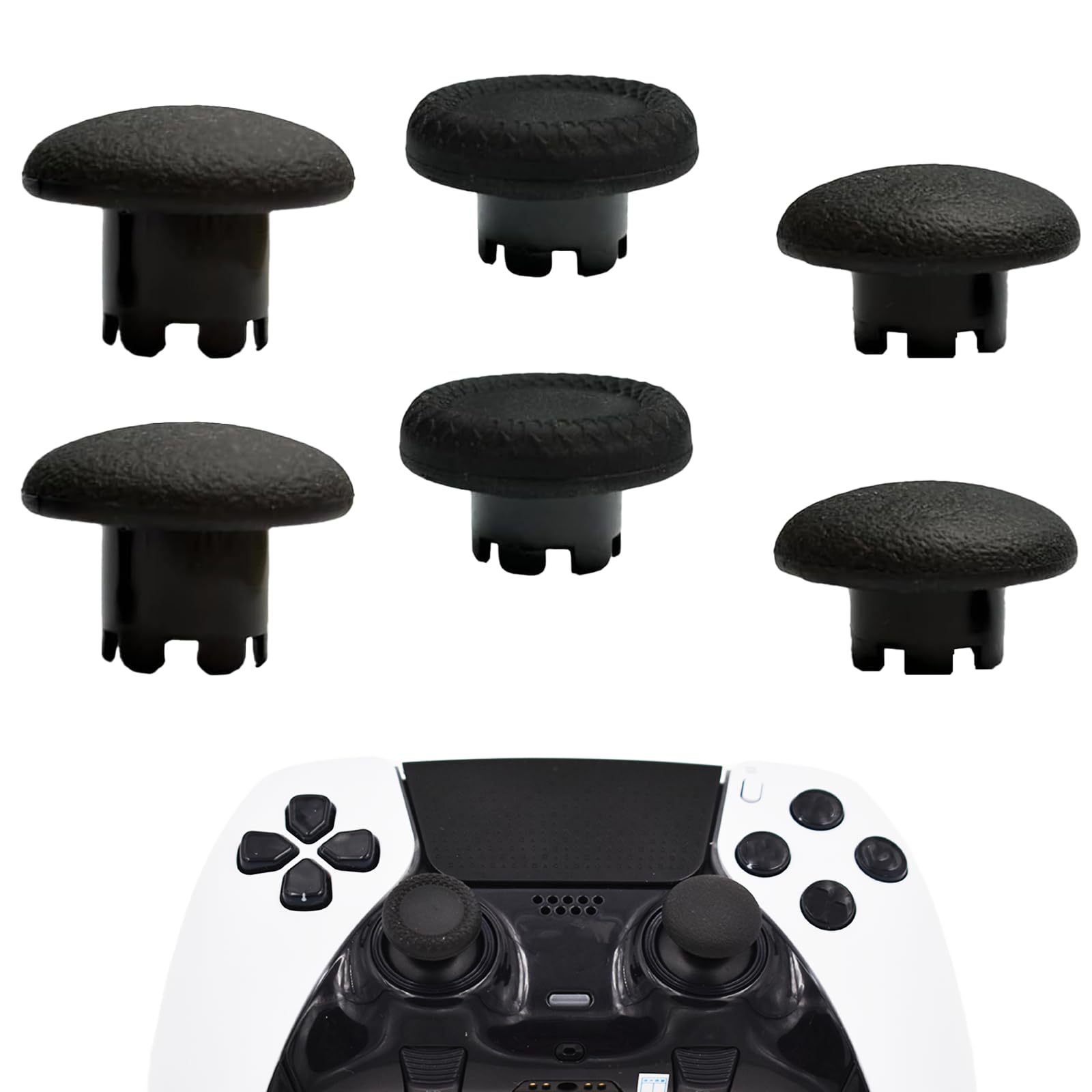 6in1 Edge Controller Thumbsticks for PS5 Dualsense Edge Controller(Black)